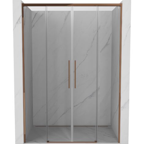 Mexen Rox porta doccia scorrevole 140 cm, trasparente, oro rosa - 8C2-140-002-60-00