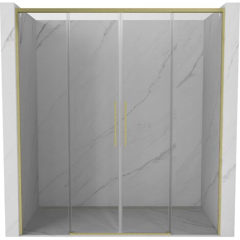 Mexen Rox porta doccia scorrevole 180 cm, trasparente, oro spazzolato - 8C2-180-002-55-00