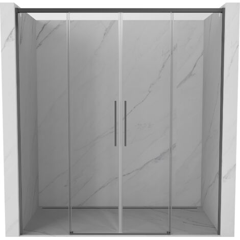 Mexen Rox porta doccia scorrevole 190 cm, trasparente, gun metal - 8C2-190-002-95-00