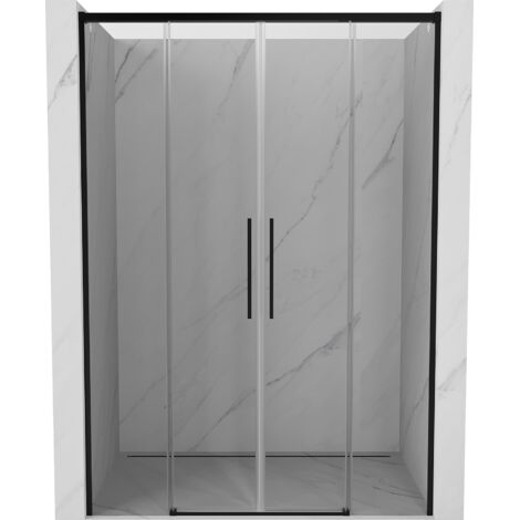 Mexen Rox porte doccia scorrevoli 140 cm, trasparente, nero - 8C2-140-002-70-00