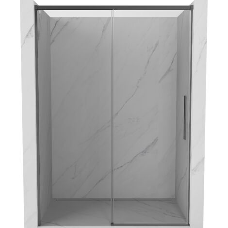 Mexen Rox puertas de ducha correderas 160 cm, transparente, gun metal - 8C2-160-000-95-00