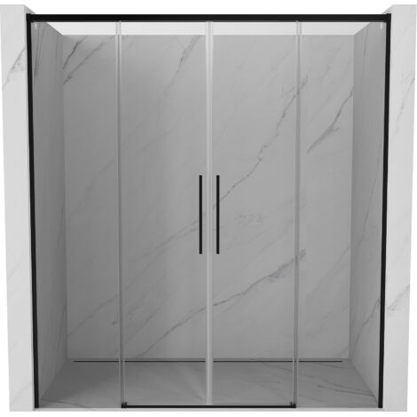Mexen Rox puertas de ducha correderas 170 cm, transparente, negro - 8C2-170-002-70-00