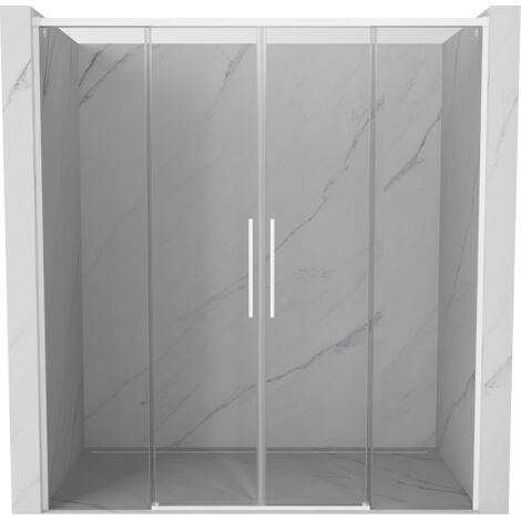 Mexen Rox puertas de ducha correderas 170 cm, transparentes, blancas - 8C2-170-002-20-00