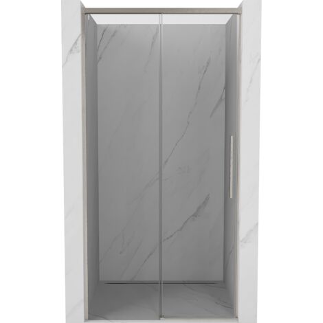 Mexen Rox Schiebedusche 130 cm, transparent, gebürsteter Nickel - 8C2-130-000-97-00