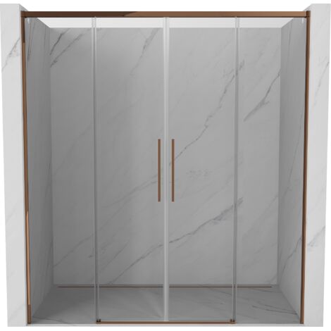 Mexen Rox Schiebetür Duschwand 190 cm, transparent, Roségold - 8C2-190-002-60-00