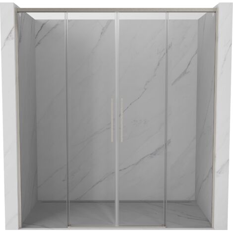 Mexen Rox Schiebetür für Dusche 170 cm, transparent, gebürsteter Nickel - 8C2-170-002-97-00