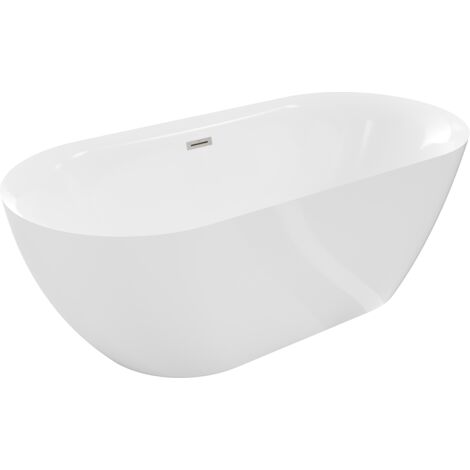 Mexen Roxy ba帽era exenta 170 x 80 cm, blanca, rebosadero n铆quel cepillado - 51201708000-97