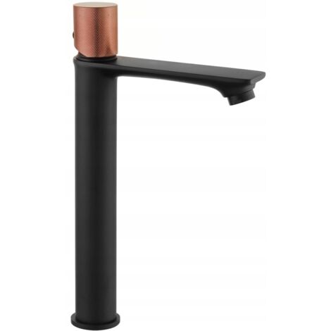 Mexen Royo One grifo de lavabo alto, negro/oro rosa - 72211-76