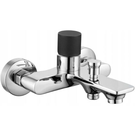 Mexen Royo One robinet de bain, Chrome/Noir - 72231-07