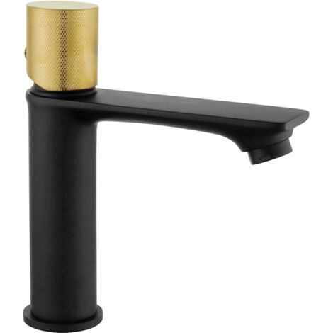 Mexen Royo One robinet de lavabo, Noir/Or - 72201-75