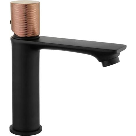 Mexen Royo One robinet de lavabo, Noir/Or rose - 72201-76