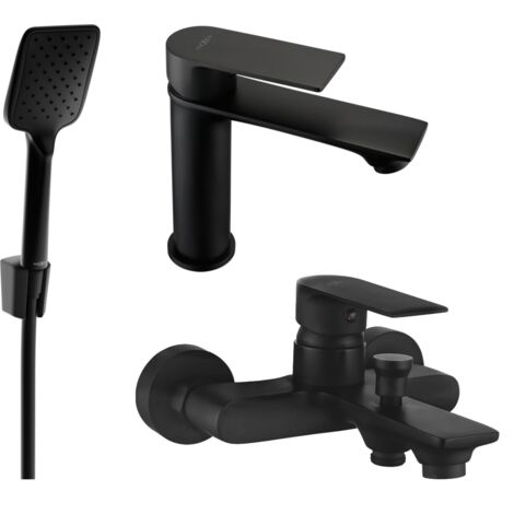 Mexen Royo R62 Badewannenset, Schwarz - 72203R62-70
