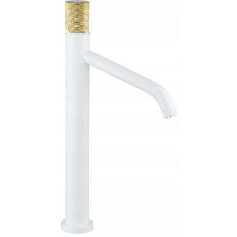 Mexen Rumba One grifo de lavabo alto, blanco/dorado - 73511-25