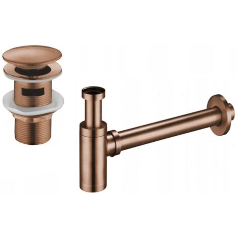 Mexen runder Waschtisch, halb versenkt, mit Klick-Klack-Stöpsel, mit Überlauf, Rosa Gold - 7992050-6