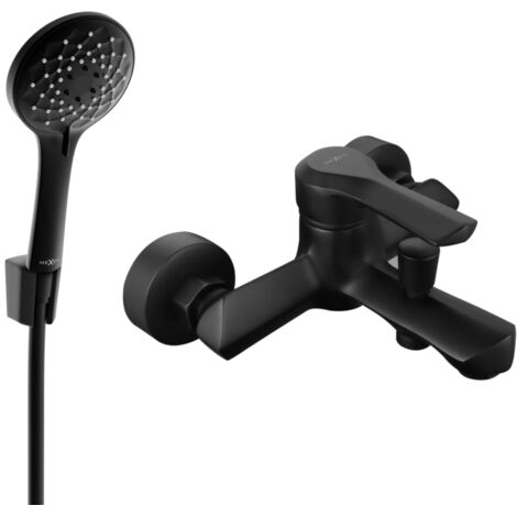 Mexen Sabre R74 miscelatore per vasca con set doccia, nero - 7213R74-70
