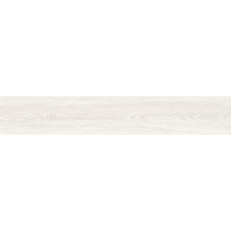 Mexen Savana Carrelage émaillé Bianco rectifié G1, carreau effet bois pour sol et mur 120 x 20 cm, carving - TL614-120-020-00