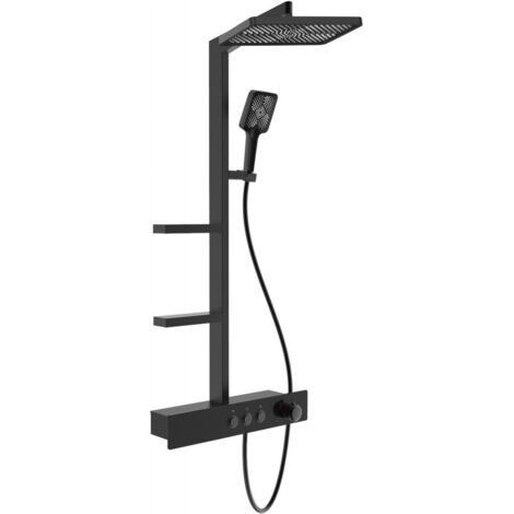 Mexen Saxx set doccia esterno con soffione e miscelatore, nero - 78102-70