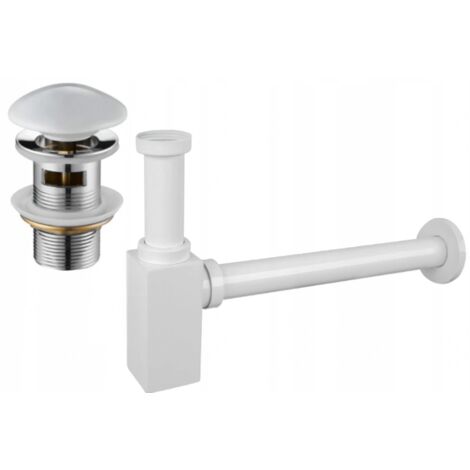 Mexen semisifone lavabo quadrato con tappo ceramico clic-clac, con troppopieno, bianco - 7992060-25