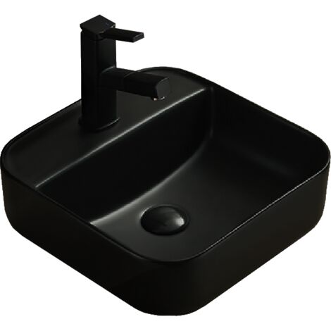 Mexen Silvia lavabo sobre encimera 39 x 39 cm, negro mate - 21863985