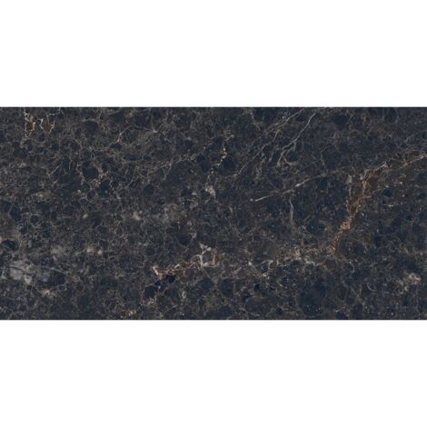 Mexen Slik Emperador Black grès émaillé rectifié G1, carrelage sol-mur 120 x 60 cm, haut brillant - TL207-120-060-01