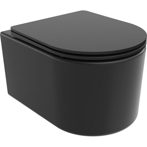 Mexen Sofia taza de inodoro Rimless Tornado con asiento de cierre suave slim, duroplast, negro mate - 30541085T