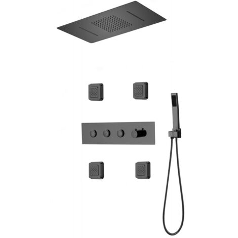 Mexen Soler Unterputz-Duschset, schwarz - 7601-04-70