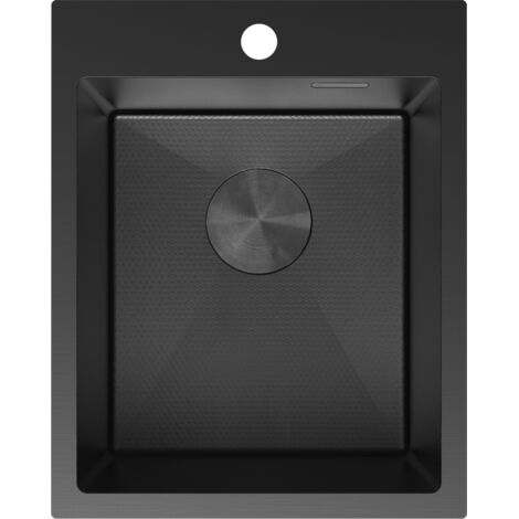 Mexen Solix fregadero de acero 1-c谩mara 400 x 500 mm, negro HC - 6406401000-70HC