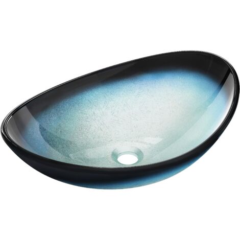 Mexen Sonia lavabo de vidrio sobre encimera 54 x 37 cm, azul - 24145447