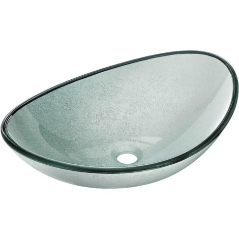 Mexen Sonia lavabo de vidrio sobre encimera 54 x 37 cm, plateado - 24145411