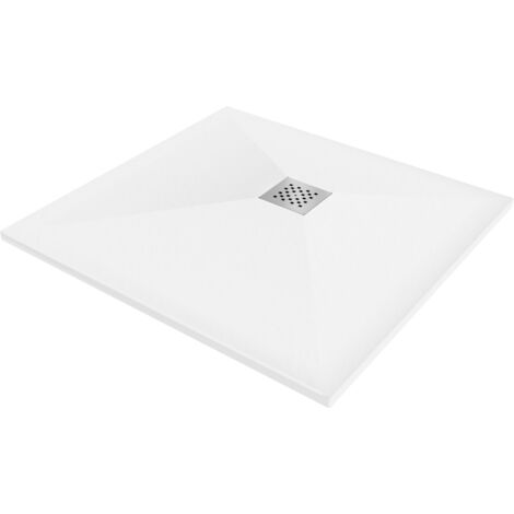Mexen Stone+ plato de ducha de composite cuadrado de 80 x 80 cm, blanco - 44108080