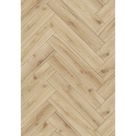 Mexen Sun Valley panneaux en vinyle motif chevrons 635 x 127 mm SPC 6,5 mm sous-couche 1,5 mm, 4 V-Joint, Chêne