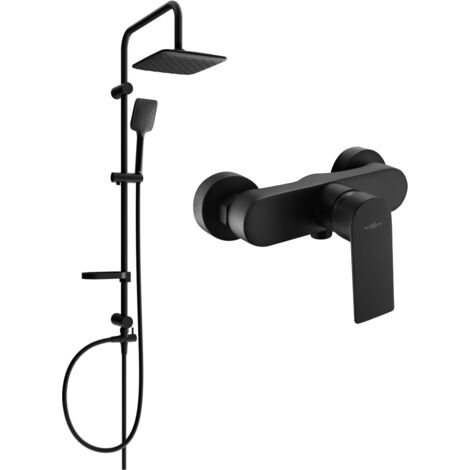 Mexen Sven conjunto de ducha empotrado con alcachofa de ducha y grifo Royo, negro - 72240262-70