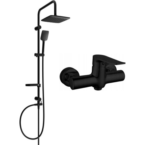 Mexen Sven set doccia esterno con soffione e miscelatore doccia Pecos, nero - 72740262-70
