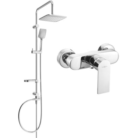 Mexen Sven set doccia esterno con soffione e miscelatore doccia Royo, cromato - 72240262-00