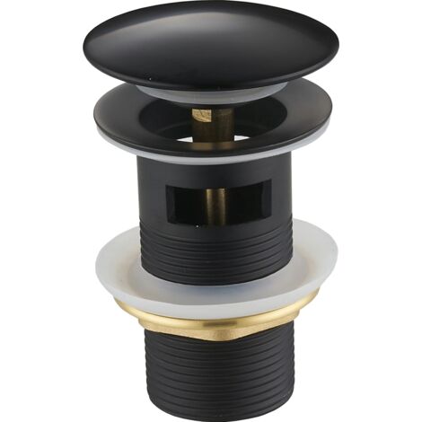 Mexen tap贸n clic-clac redondo con rebosadero, negro - 79920-70