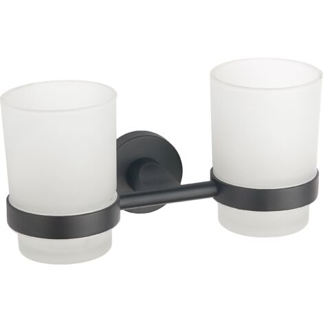 Mexen Tiber porta spazzolini doppio, nero - 7050552-70