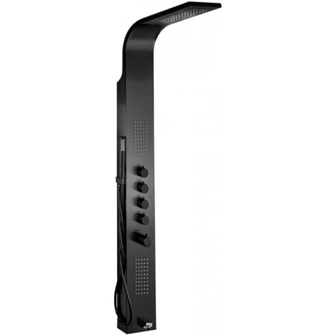 Mexen Timor panel de ducha con grifo, negro - 7621-04-70