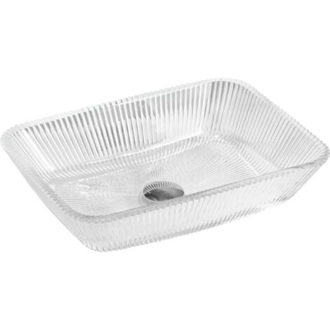 Mexen Tiva lavabo de vidrio sobre encimera 46 x 33 cm, transparente - 24184600