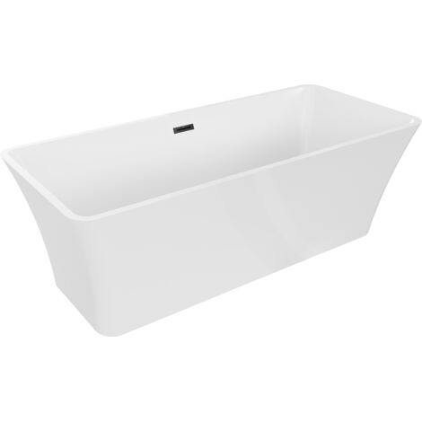 Mexen Tonia freistehende Badewanne 170 x 75 cm, weiß, mit schwarzem Überlauf - 52171707500-70