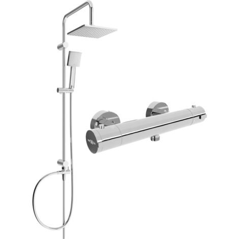 Mexen Tord set doccia esterno con soffione e miscelatore termostatico Kai, cromo - 77100200-00