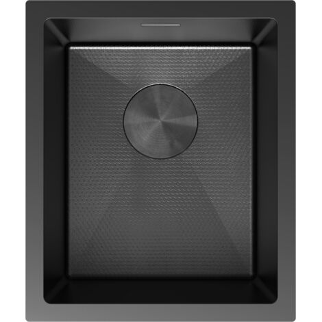 Mexen Trixo Edelstahlspüle 1-Becken 370 x 440 mm, schwarz HC - 6412371000-70HC