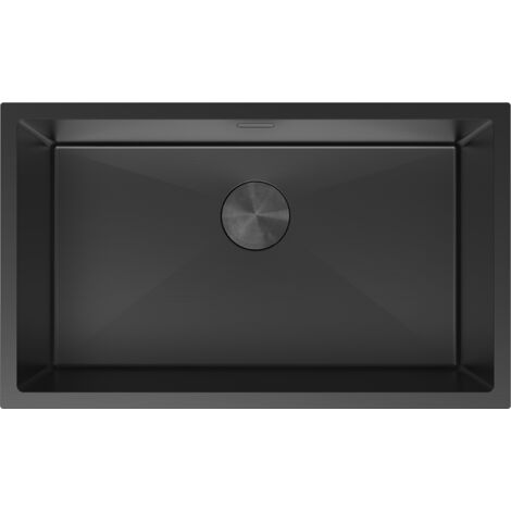Mexen Trixo évier en acier 1 bac 750 x 440 mm, noir - 6415751000-70