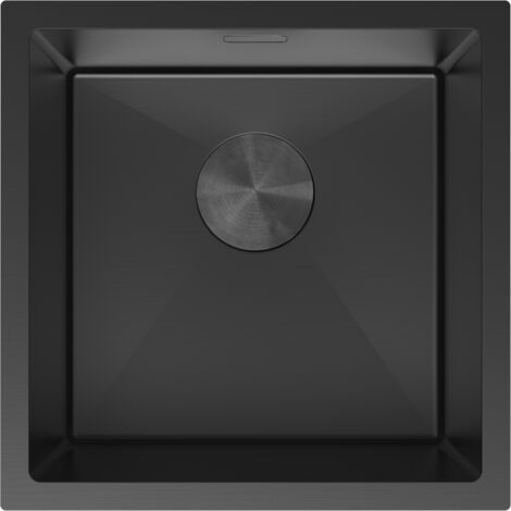 Mexen Trixo fregadero de acero inoxidable de 1 cubeta 440 x 440 mm, negro - 6413441000-70
