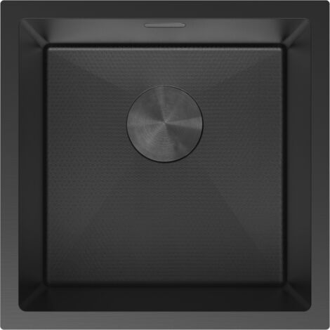 Mexen Trixo lavello in acciaio 1 vasca 440 x 440 mm, nero HC - 6413441000-70HC