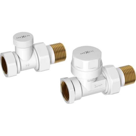 Mexen Uni-Term valvole del radiatore diritte, bianche - W902-000-20