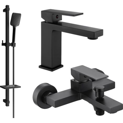 Mexen Uno DQ62 set da bagno, nero - 71403DQ62-70