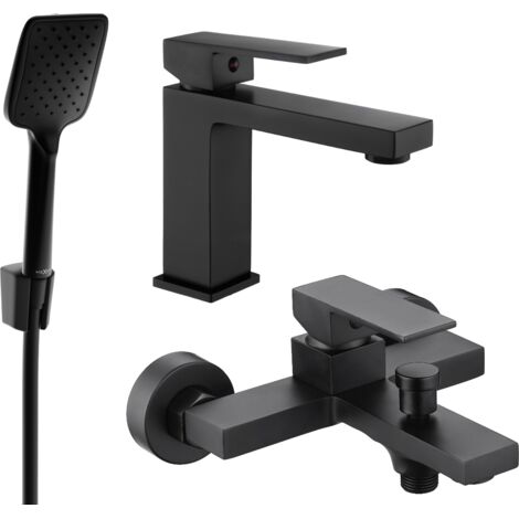 Mexen Uno R62 Badewannenset, Schwarz - 71403R62-70