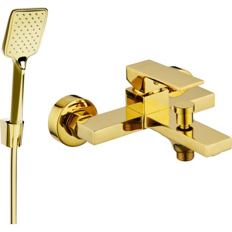 Mexen Uno R62 mitigeur bain avec ensemble de douche, or - 7143R62-50