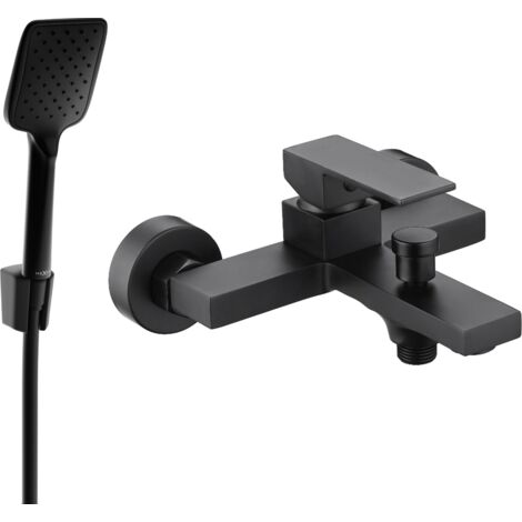 Mexen Uno R62 Wannenbatterie mit Brausegarnitur, Schwarz - 7143R62-70