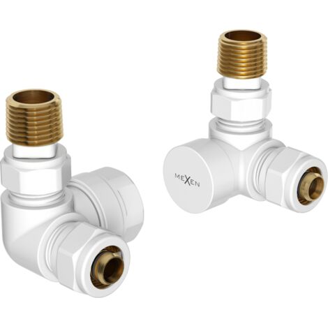 Mexen vannes de radiateur axiales, blanches - W903-000-20